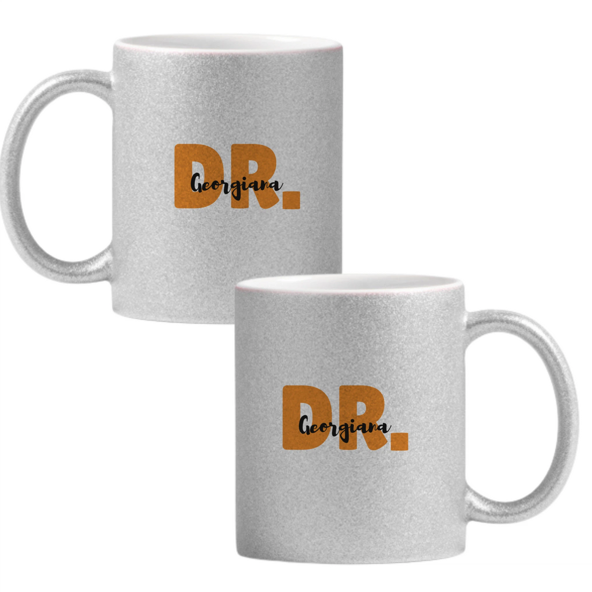 Cană personalizată pentru doctor Cană cu Glitter 350ml - Gri