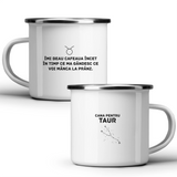 Zodia Taur - Cană albă - cana metalica