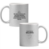 Zodia Balanță Cană cu Glitter 350ml - Gri