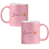 Mama Daisy Cană cu Glitter 350ml - Roz
