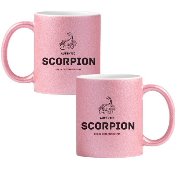 Scorpion autentic (personalizată) Cană cu Glitter 350ml - Roz