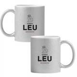 Leu autentic (personalizată) Cană cu Glitter 350ml - Gri