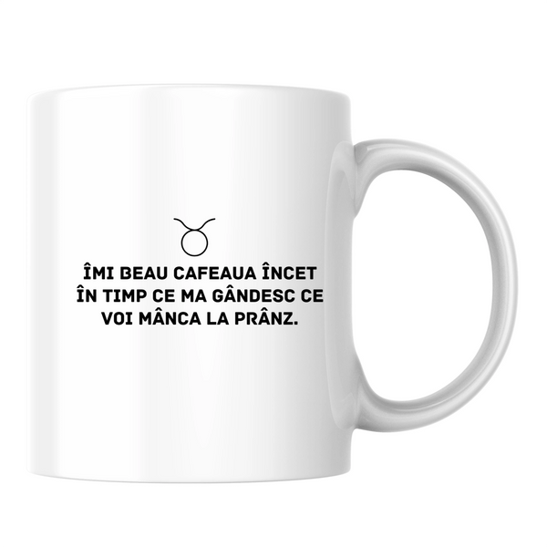 Zodia Taur - Cană albă (o parte)