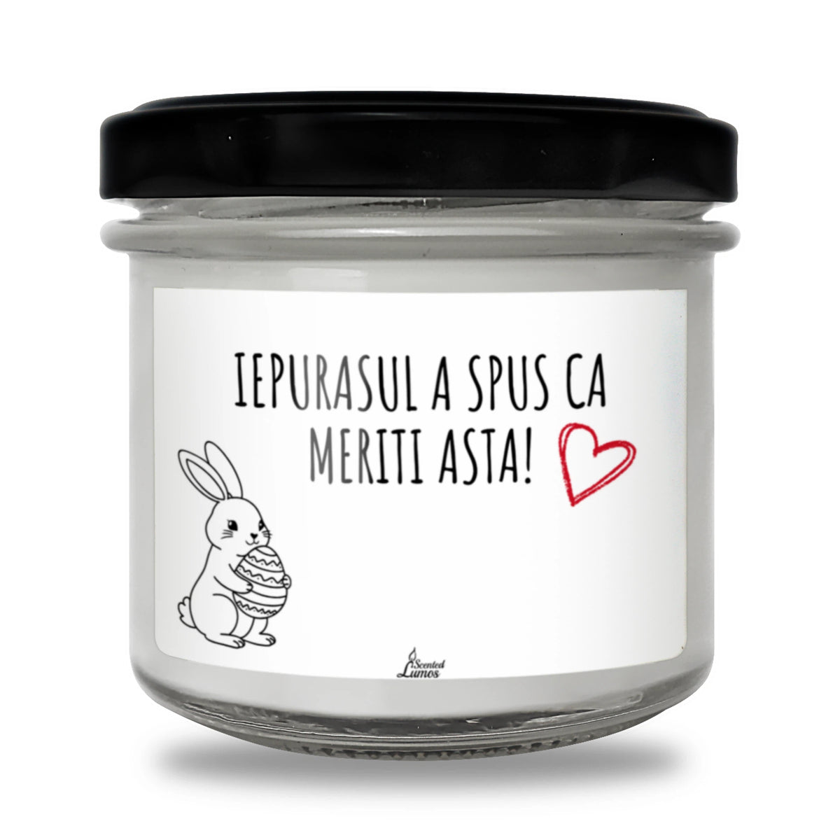 Iepurașul a spus că meriți asta! Lumânare parfumată din soia
