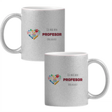 Cel mai bun profesor din univers Cană cu Glitter 350ml - Gri
