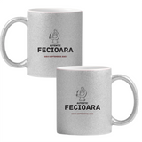Fecioară autentic (personalizată) Cană cu Glitter 350ml - Gri