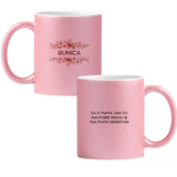 Bunica, mai puține reguli, mai multe deserturi Cană cu Glitter 350ml - Roz