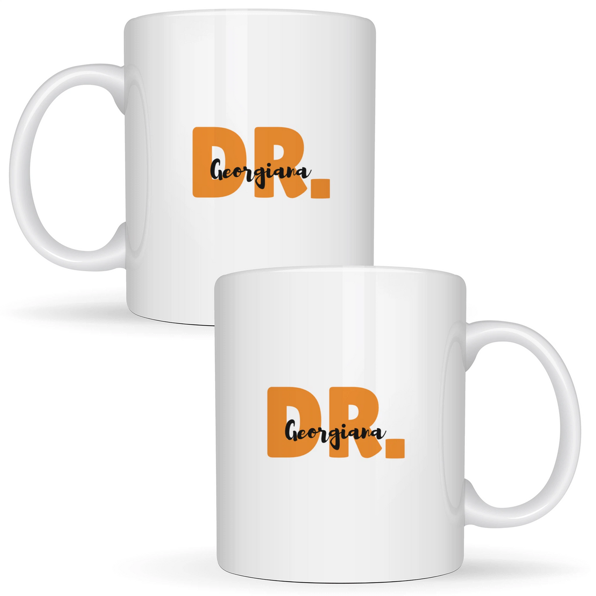 Cană personalizată pentru doctor - Cană albă (ambele parti)