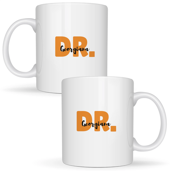 Cană personalizată pentru doctor - Cană albă (ambele parti)