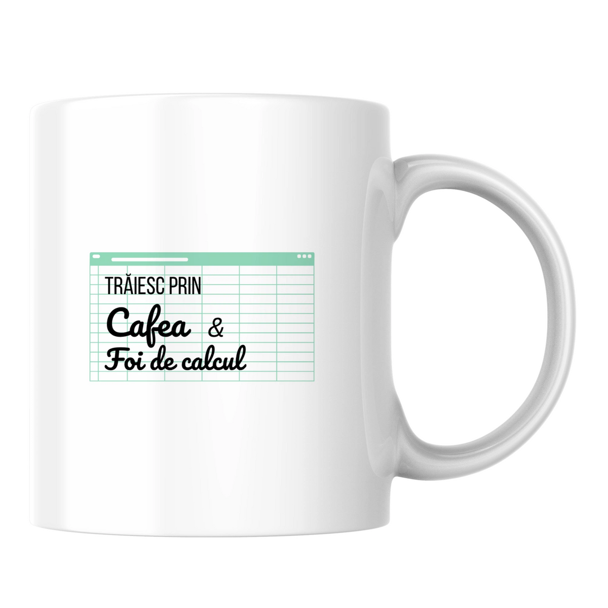 Trăind cu cafea și foi de calcul - Cană albă (o parte)