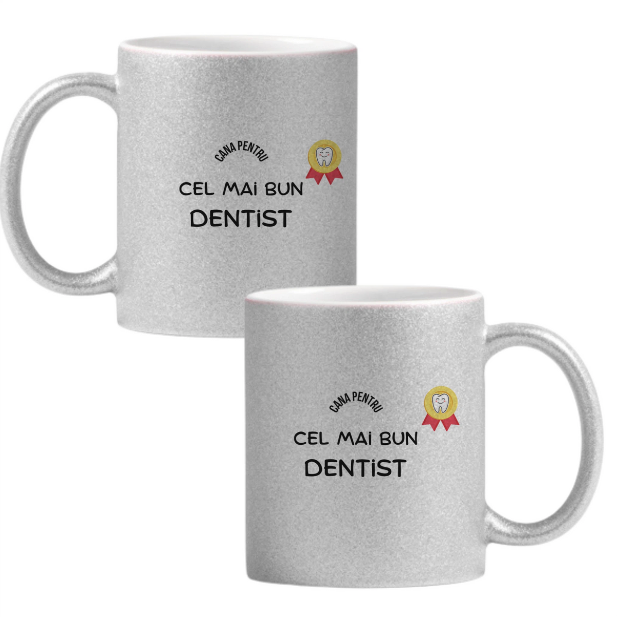 Dentist Cană cu Glitter 350ml - Gri