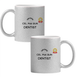 Dentist Cană cu Glitter 350ml - Gri