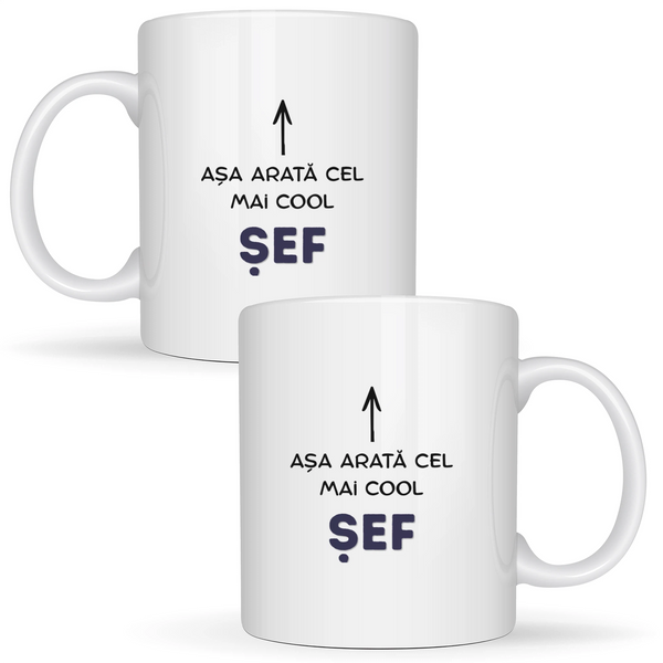 Așa arată cel mai cool șef - Cană albă (ambele parti)