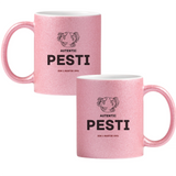 Pești autentic (personalizată) Cană cu Glitter 350ml - Roz