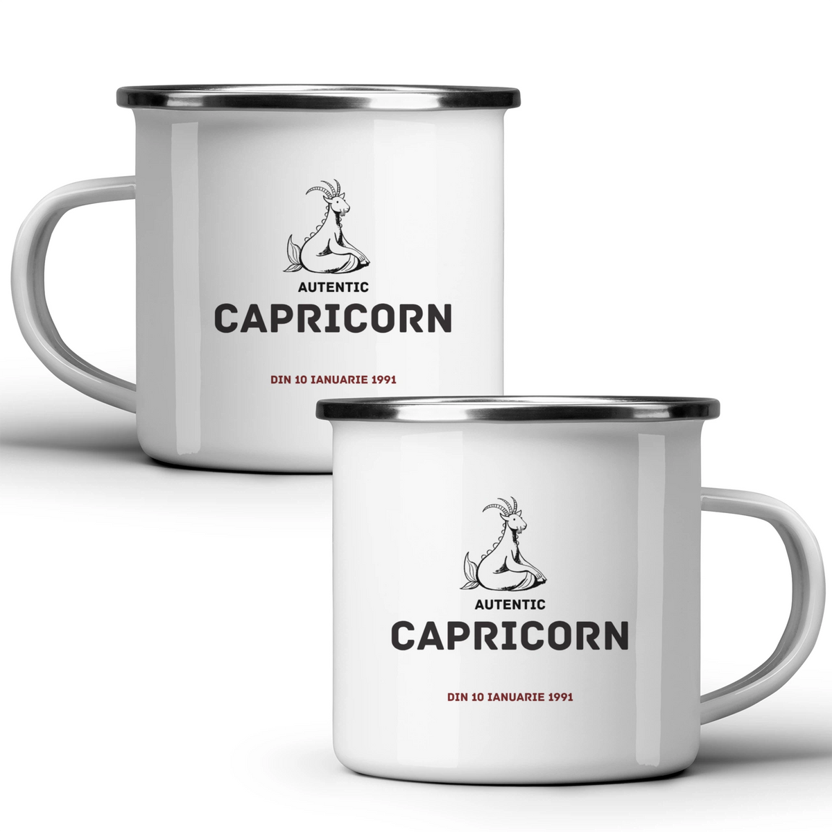 Capricorn autentic (personalizată) - Cană albă - cana metalica