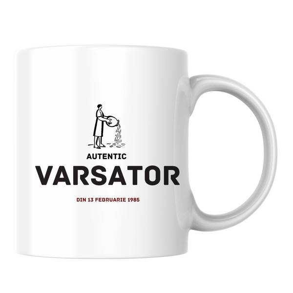 Vărsător autentic (personalizată) - Cană albă (o parte)