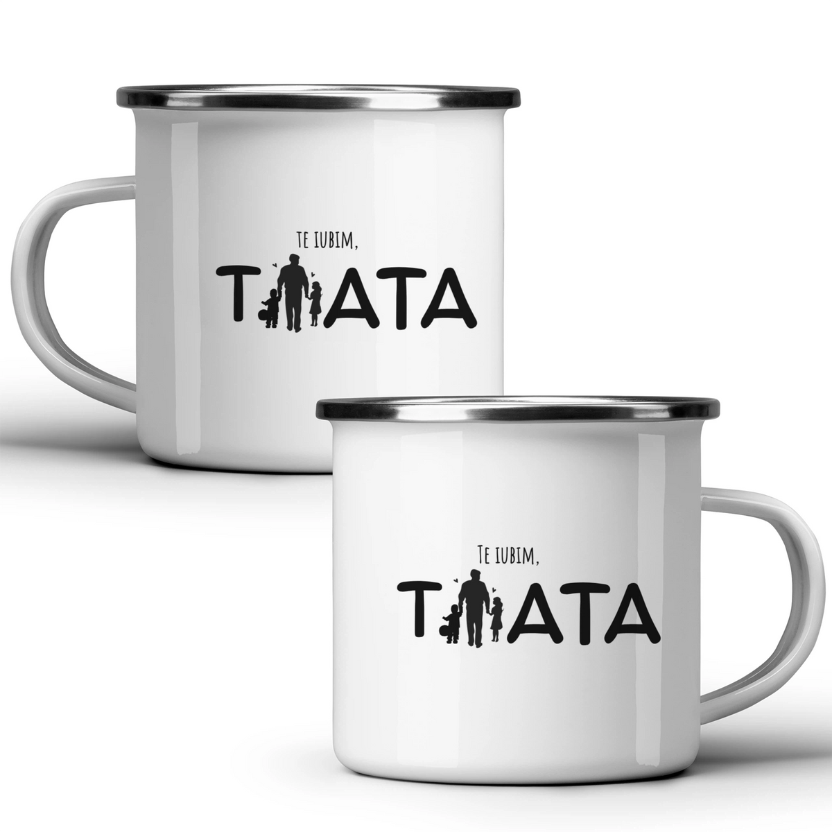 Te iubim, tată - Cană albă - cana metalica