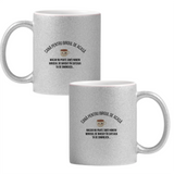 Biroul de acasă, cafea + whisky Cană cu Glitter 350ml - Gri