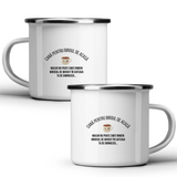 Biroul de acasă, cafea + whisky - Cană albă - cana metalica