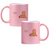 Cafea + Cărți Cană cu Glitter 350ml - Roz