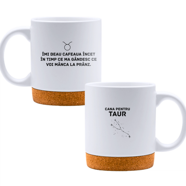 Zodia Taur - Cană albă - cana cu pluta