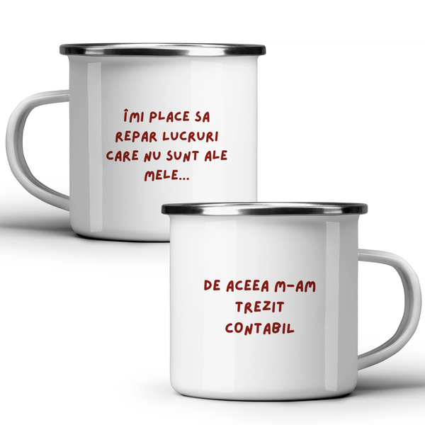 De aceea am devenit contabil - Cană albă - cana metalica