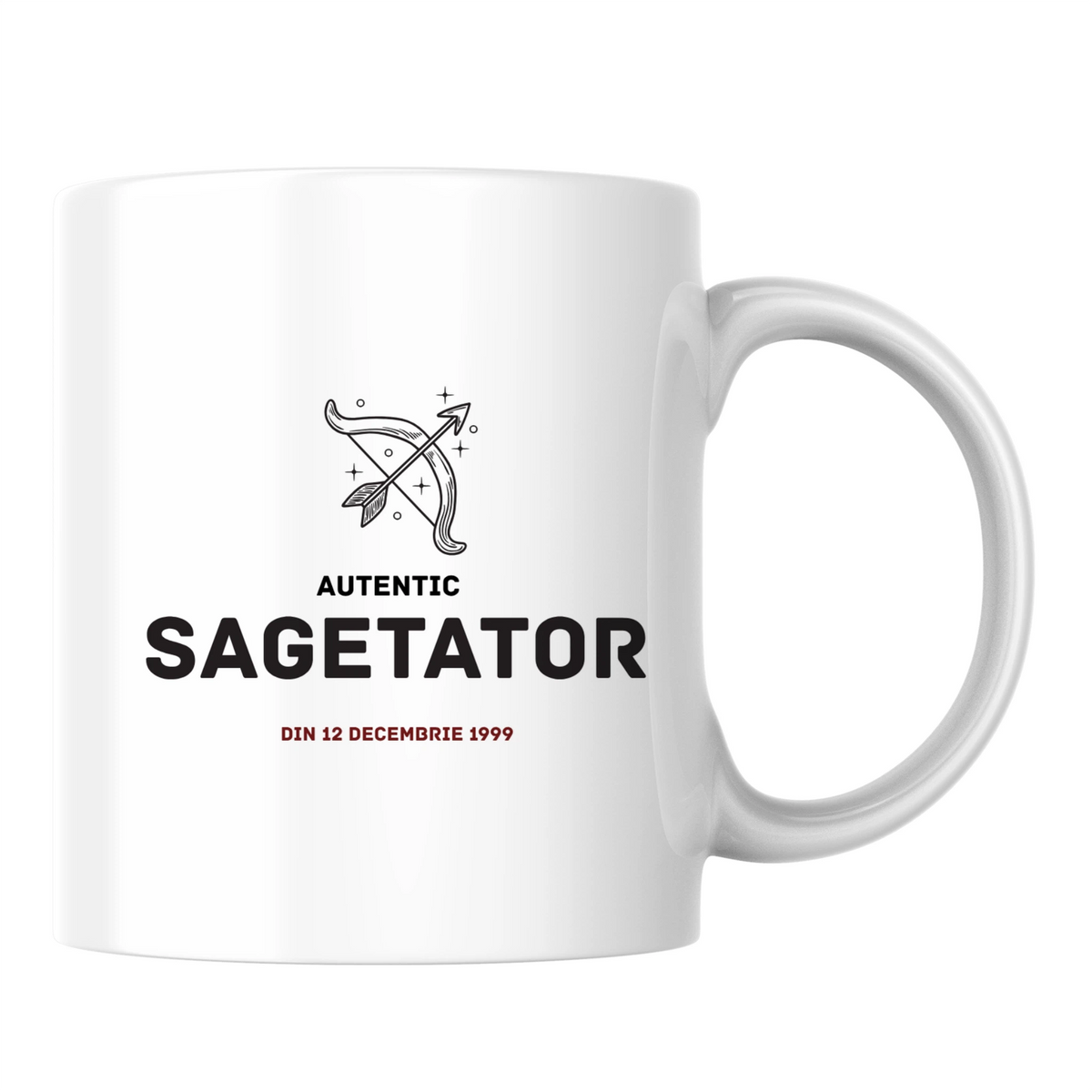 Săgetător autentic (personalizată) - Cană albă (o parte)
