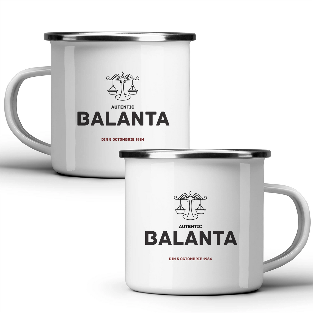 Balanță autentic (personalizată) - Cană albă - cana metalica