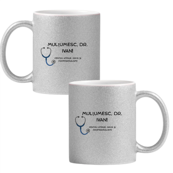 Mulțumesc, doctore Cană cu Glitter 350ml - Gri