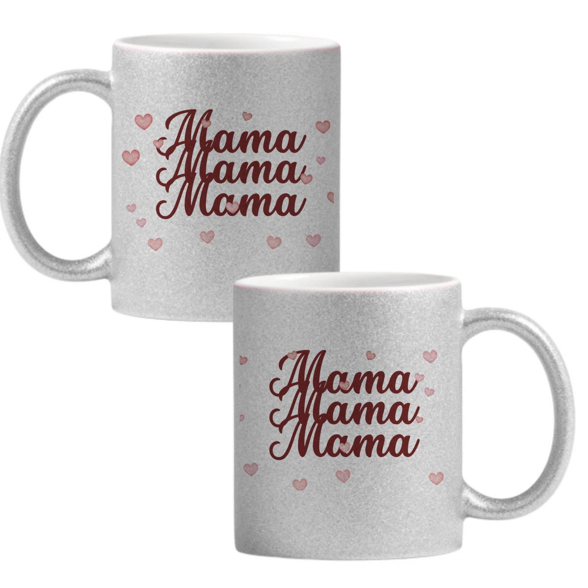Mama... Cană cu Glitter 350ml - Gri