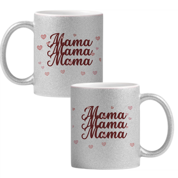 Mama... Cană cu Glitter 350ml - Gri