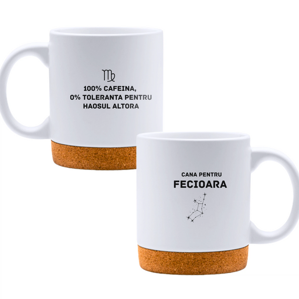 Zodia Fecioară - Cană albă - cana cu pluta