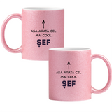 Așa arată cel mai cool șef Cană cu Glitter 350ml - Roz