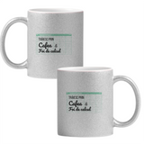 Trăind cu cafea și foi de calcul Cană cu Glitter 350ml - Gri
