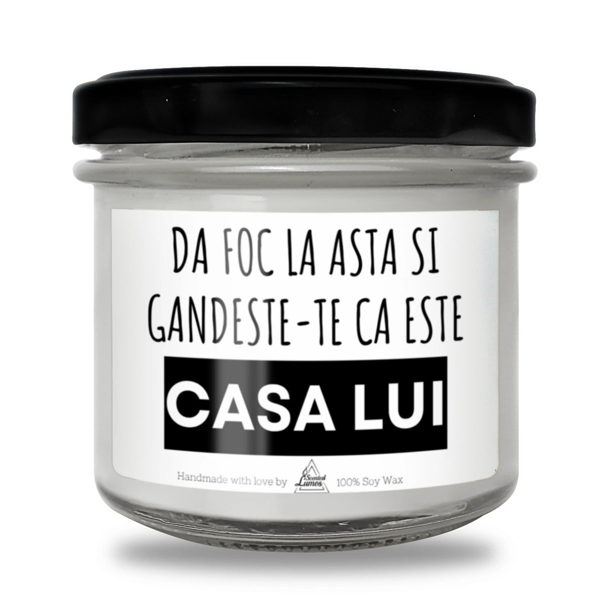 Dă foc la asta și gândește-te că este casa lui Lumânare parfumată din soia