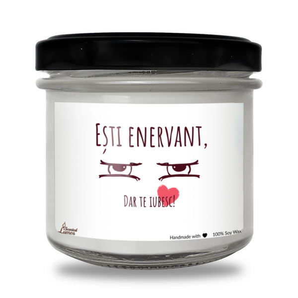 Ești enervant, dar te iubesc! Lumânare parfumată din soia