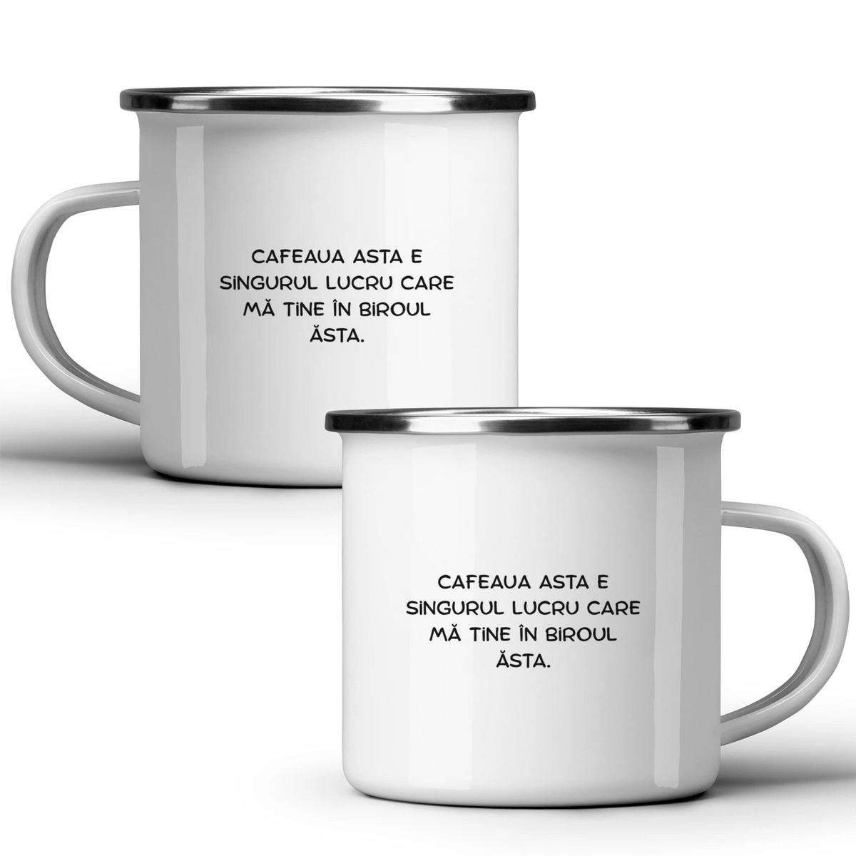 Această cafea - Cană albă - cana metalica