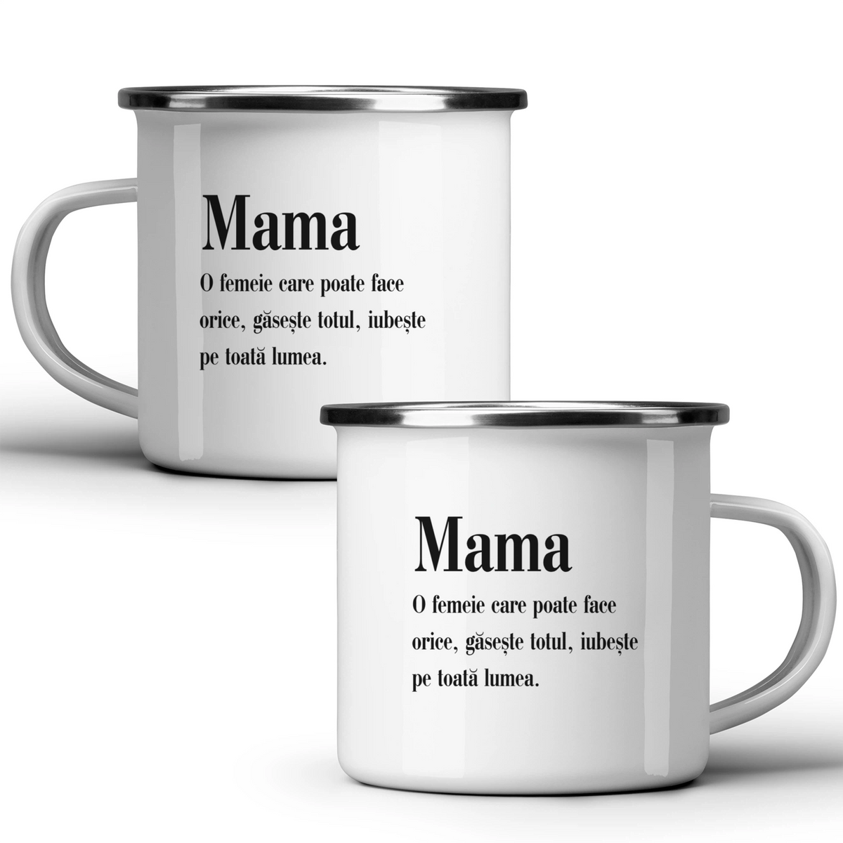 Mama găsește totul - Cană albă - cana metalica