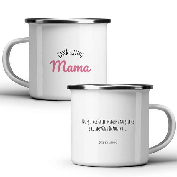 Cana pentru mama - Cană albă - cana metalica