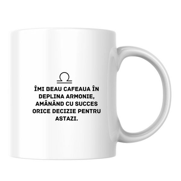 Zodia Balanță - Cană albă (o parte)