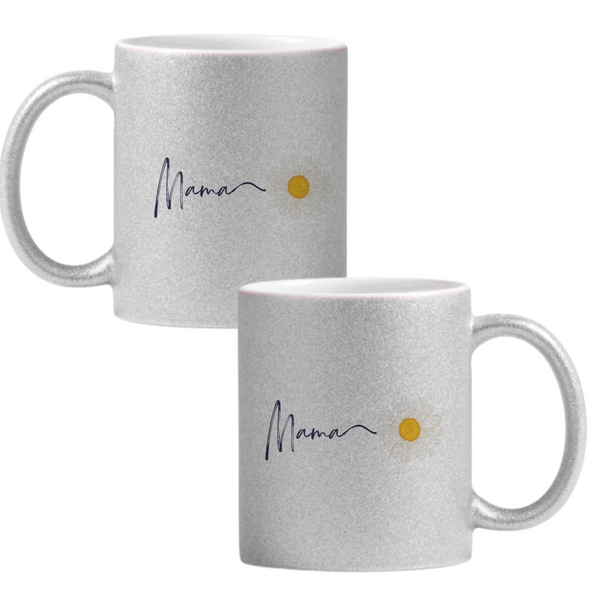 Mama Daisy Cană cu Glitter 350ml - Gri