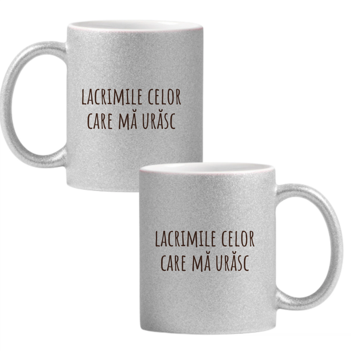Lacrimile celor care mă urăsc Cană cu Glitter 350ml - Gri