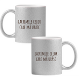 Lacrimile celor care mă urăsc Cană cu Glitter 350ml - Gri