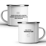Zodia Vărsător - Cană albă - cana metalica