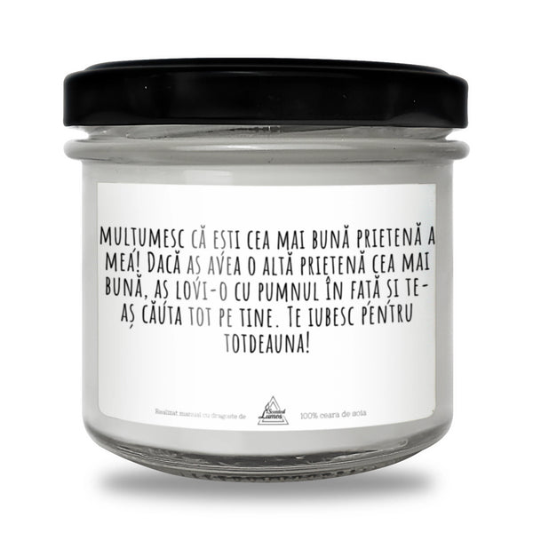Mulțumesc că ești cea mai bună prietenă a mea Lumânare parfumată din soia