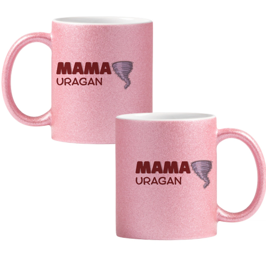 Mamă uragan Cană cu Glitter 350ml - Roz