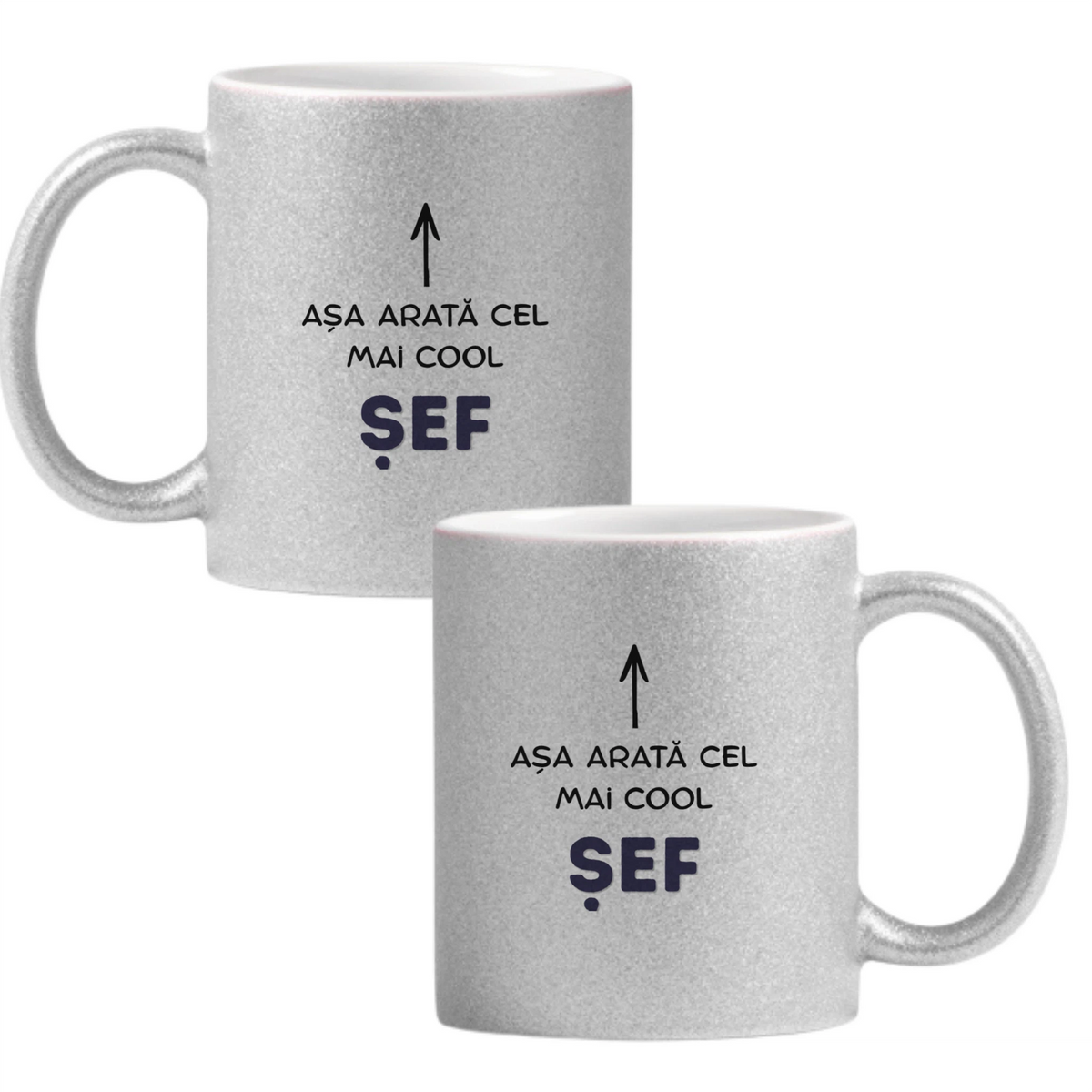 Așa arată cel mai cool șef Cană cu Glitter 350ml - Gri