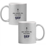 Așa arată cel mai cool șef Cană cu Glitter 350ml - Gri