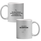 Zodia Scorpion Cană cu Glitter 350ml - Gri