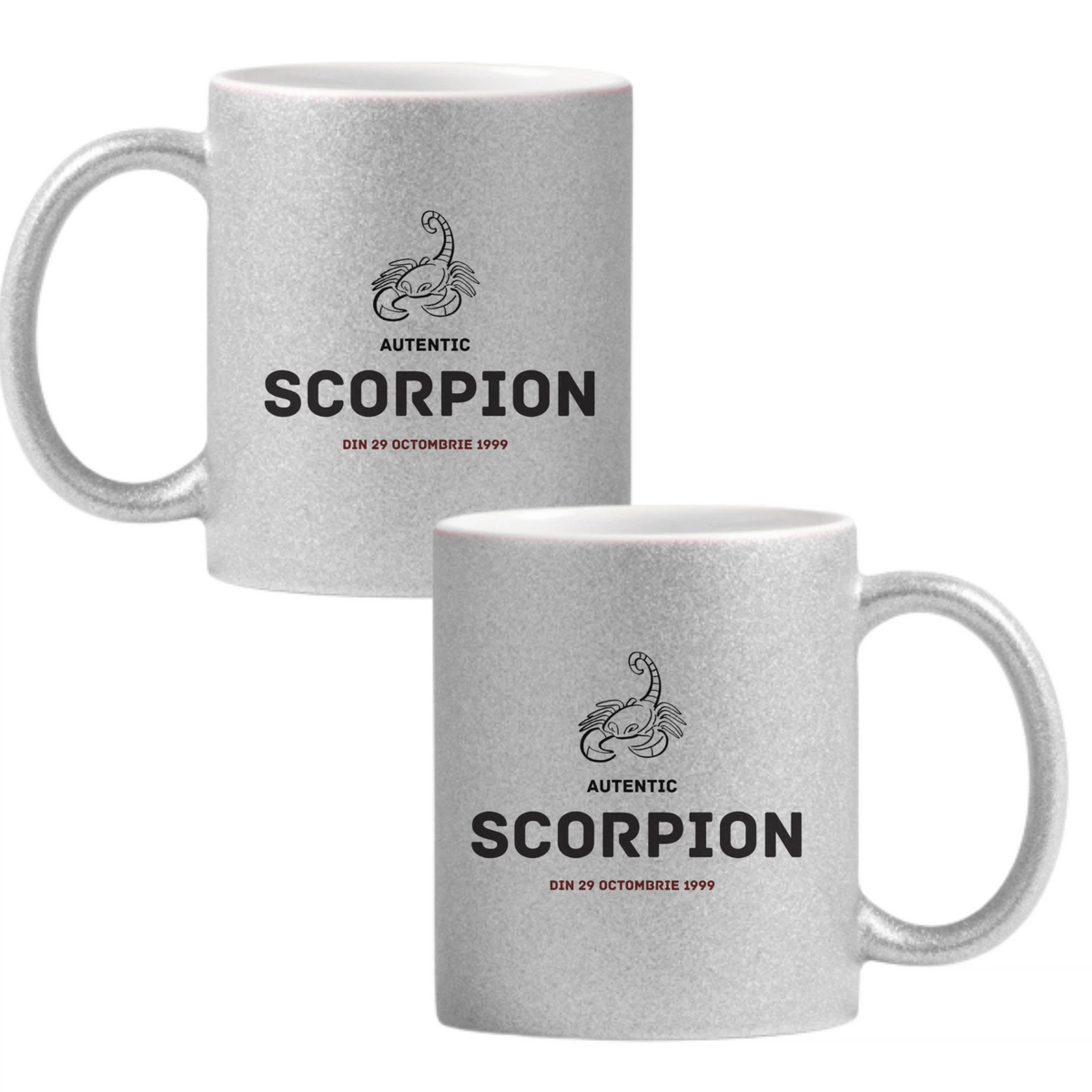 Scorpion autentic (personalizată) Cană cu Glitter 350ml - Gri